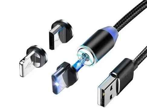 Cable Magnético 3 en 1 – Carga Rápida y Conexión al Instante