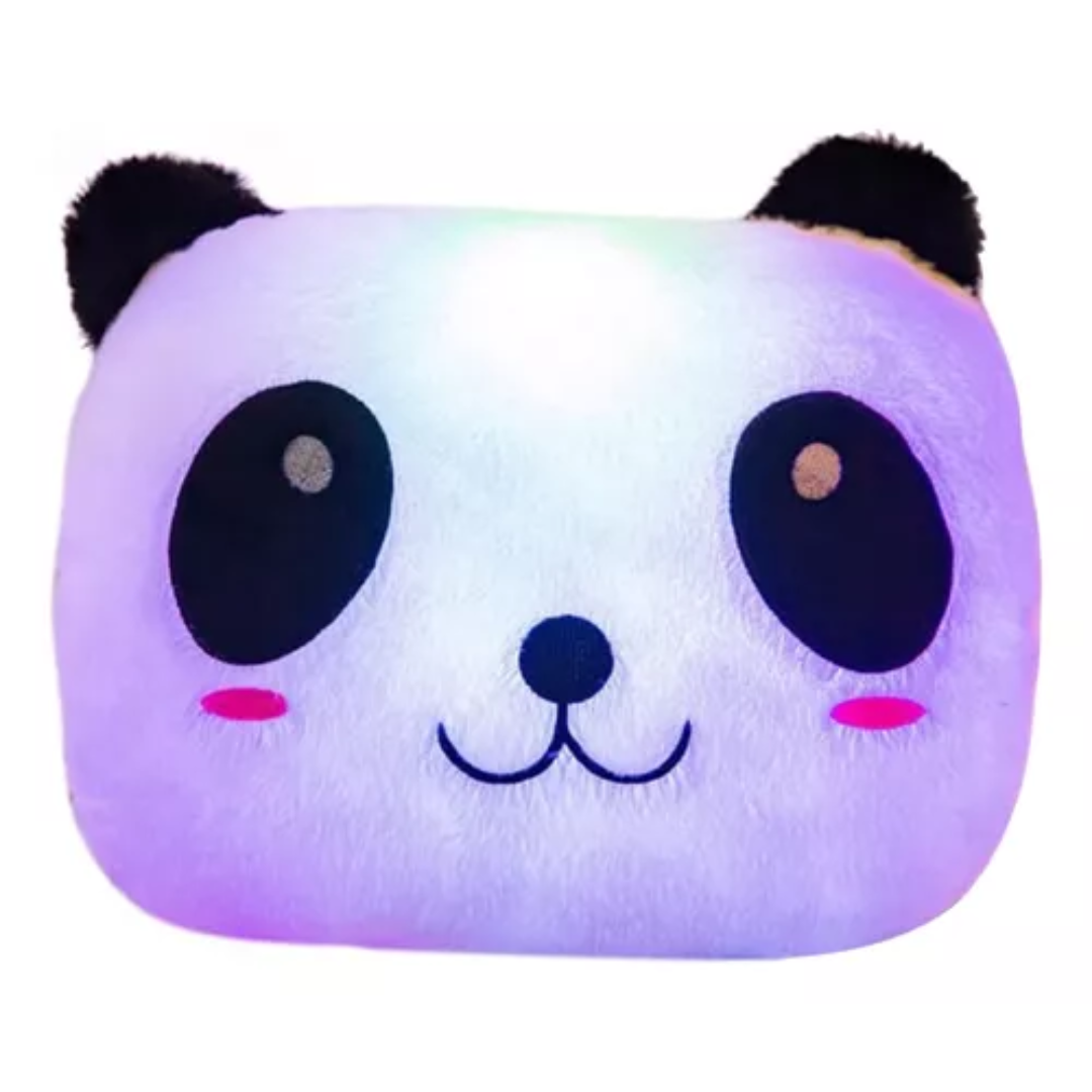 Cojín Luminoso Almohada Infantil Peluche Oso Panda Con Luz